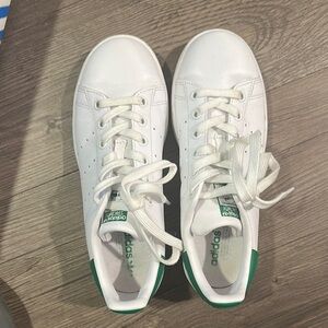 Adidas White and Green Sneakers Stan smith